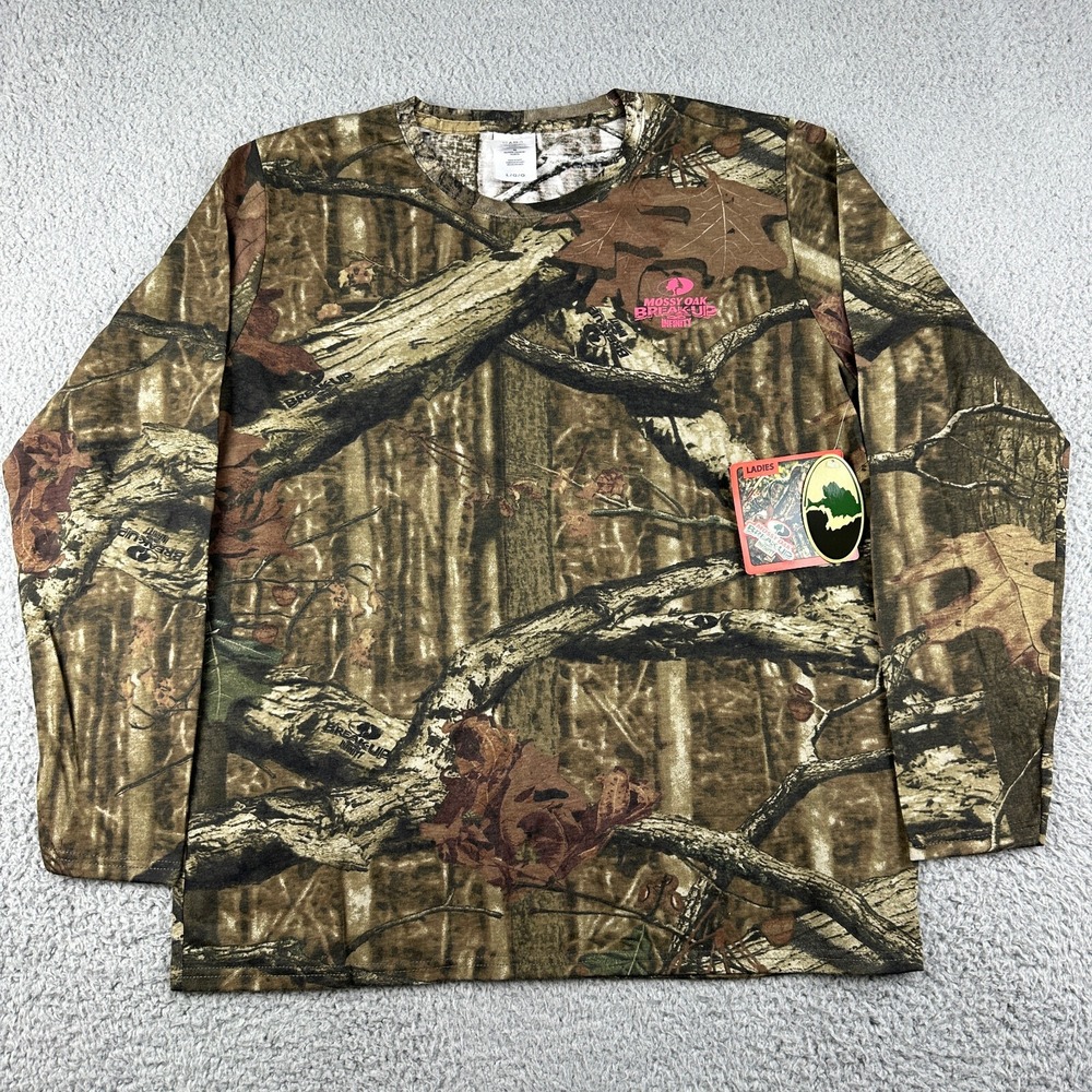 Mossy Oak Shirt Womens Large Camo Break Up infinity Long Sleeve Outdoor Ladies